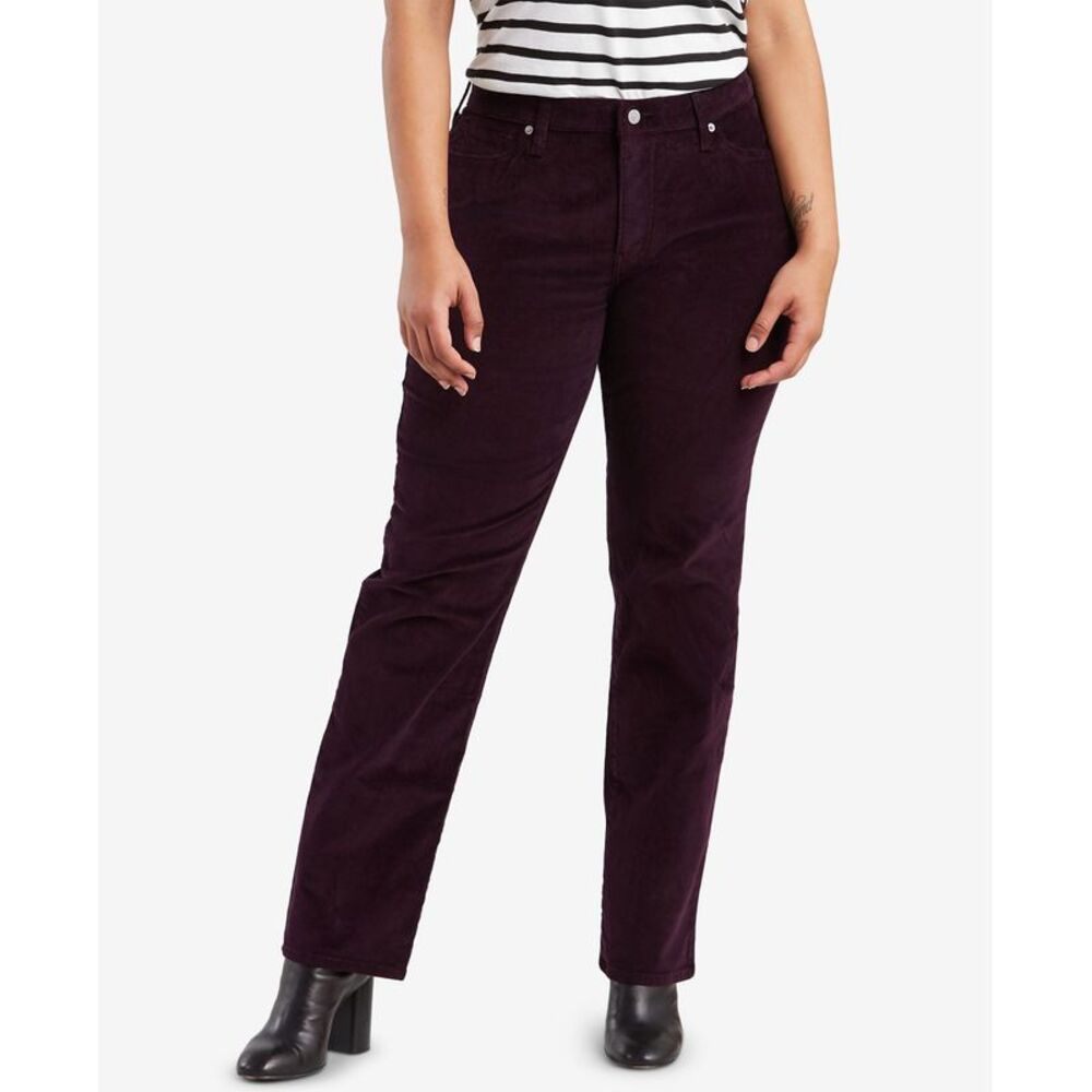 Levis Plus Size 414 Distressed Straight Jeans